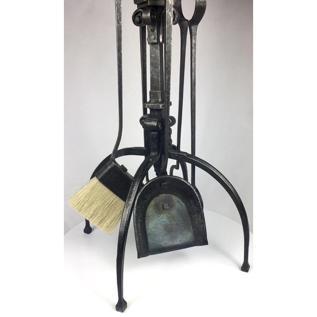 Metal 2020s "San Gimignano" Forged Shovel, Poker, Fire Tongs, Broom Fireplace Tools Set - 5 Pieces For Sale - Image 7 of 13