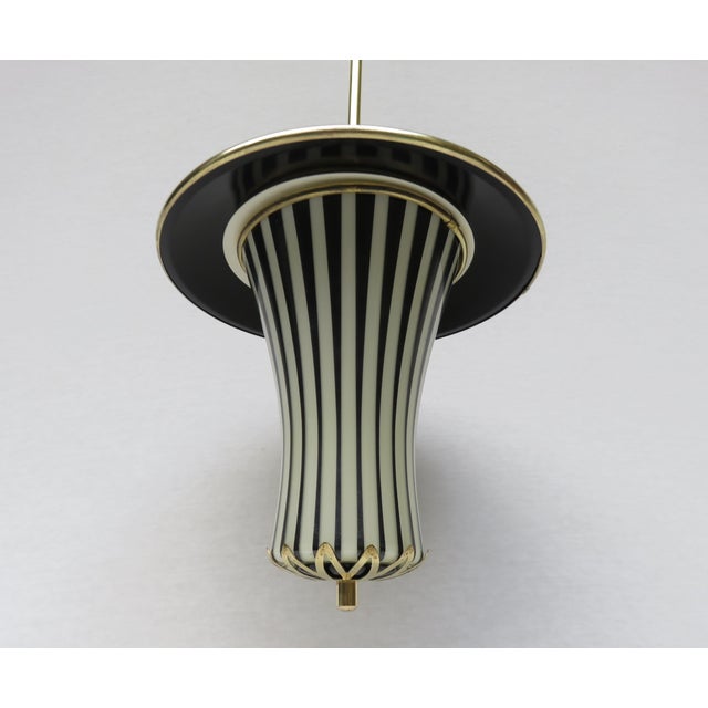 Black and White Italian Pendant Lamps, 1950s, Set of 2 For Sale - Image 6 of 18