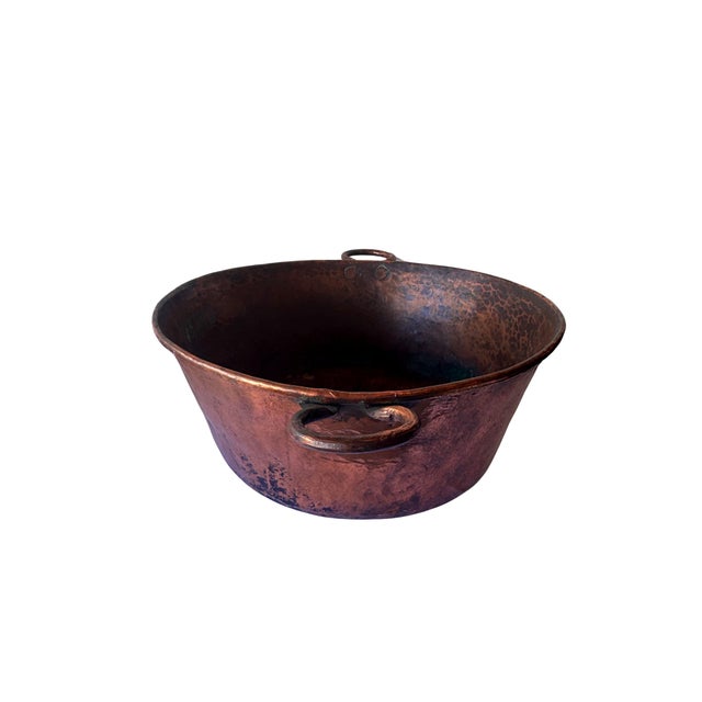 Authentic Vintage 1960s Mexican Heavy Hammered Copper Cookware Decorative Pot - Large For Sale In Miami - Image 6 of 11