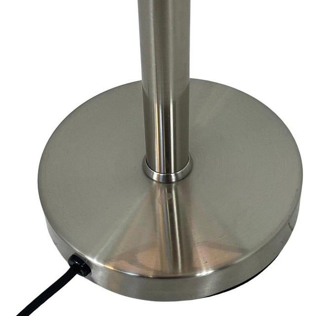 Bauhaus Stainless Steel Table Lamp with Opaline Glass In the style of Tecnolumen / Wagenfeld For Sale - Image 5 of 7