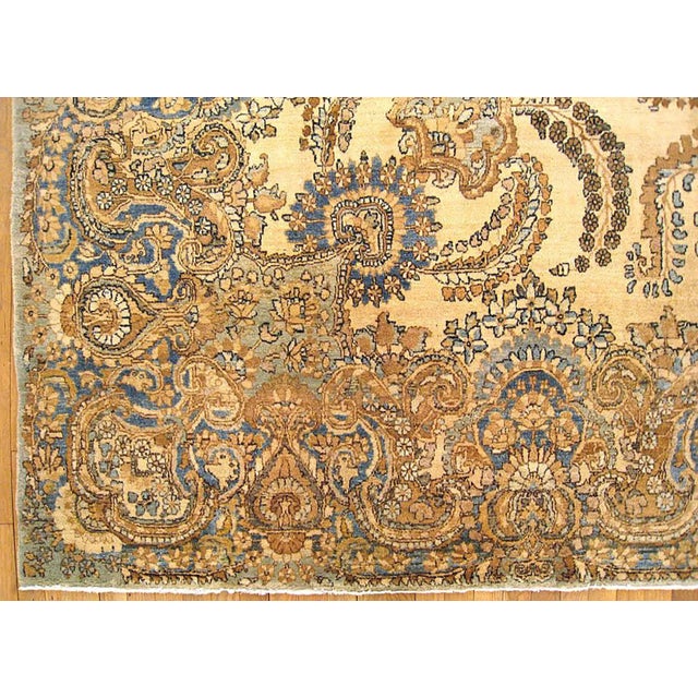 Persian Antique Persian Kerman Oriental Rug, Room Size, with Symmetrical Design For Sale - Image 3 of 5