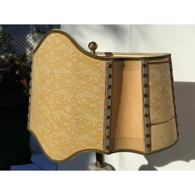 Late 20th Century Pair Lamps Custom Fortuny Shades For Sale - Image 12 of 17