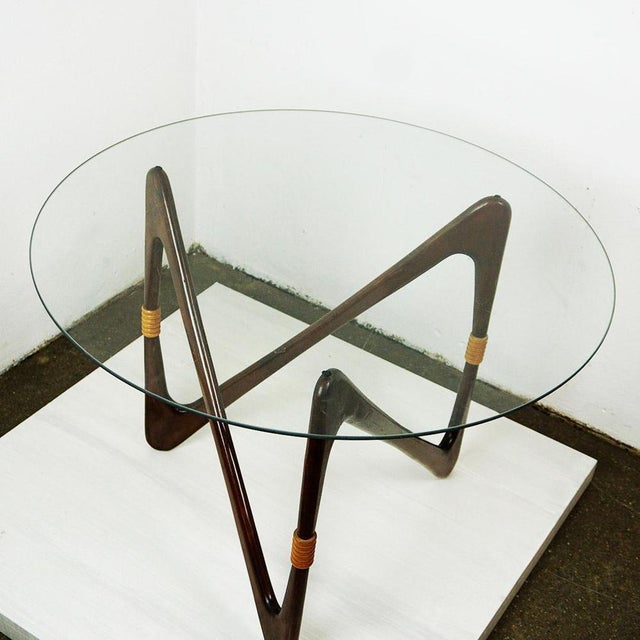 Mid-Century Italian Circular Coffee Table attributed to Cesare Lacca, 1950s For Sale - Image 9 of 10