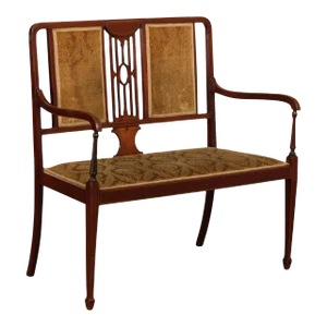Antique Edwardian Sheraton Revival Inlaid Settee