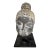 Vintage Asian Modern Carved Rock Buddha Head Sculpture on Industrial Iron Stand For Sale
