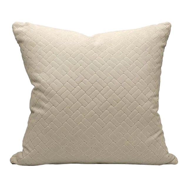 The House of Scalamandré Vallauris Velvet Pillow, Dune For Sale