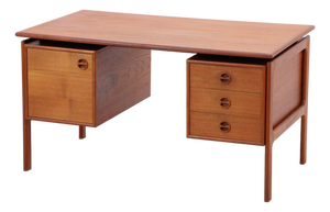 Mid-Century Danish Teak Desk by Arne Vodder