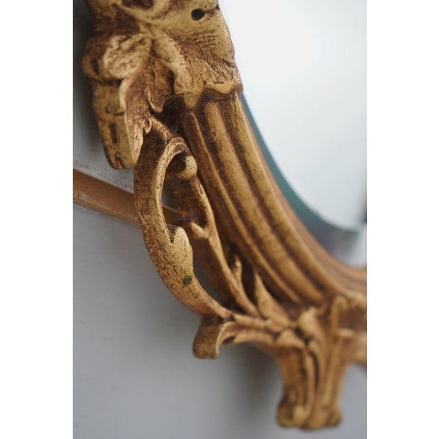 1990s Friedman Brothers Ornate Gold Frame Oval Wall Mirror For Sale - Image 5 of 10