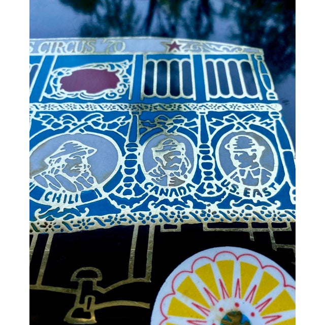 Metal Vintage Couroc of Monterey "America" Circus Wagon Tray | Barnum & Bailey Commemorative Design | Mid-Century California For Sale - Image 7 of 12