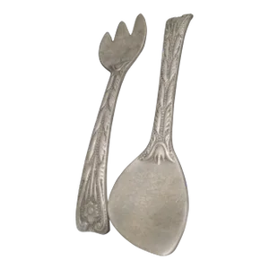 Vintage Salad Serving Set Rwp Wilton Armetale Pewter-Look Fork and Spoon 13” Long
