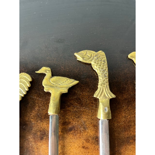 Vintage BBQ Skewers in Stainless Steel With Copper Handle Set of 6 For Sale In New York - Image 6 of 11