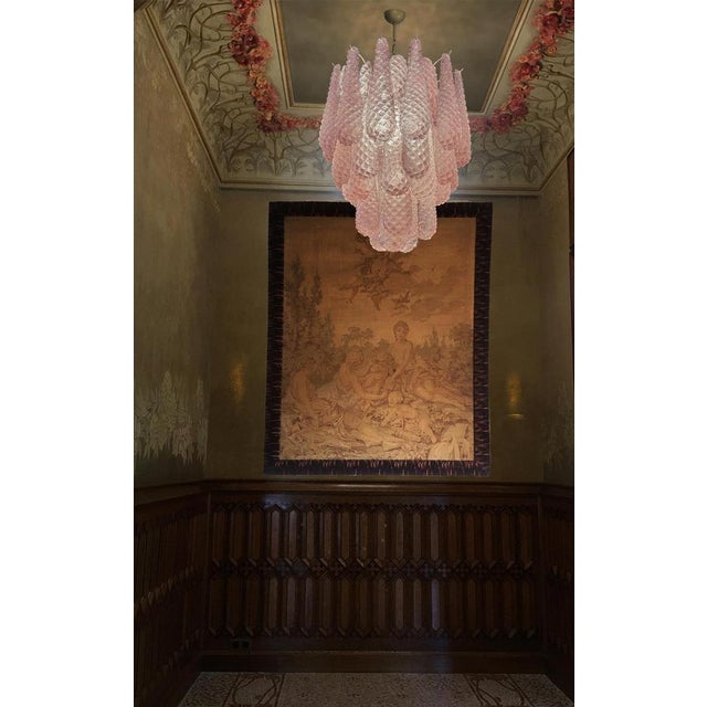 Glass Pink Petal Chandelier, 1990s For Sale - Image 10 of 15