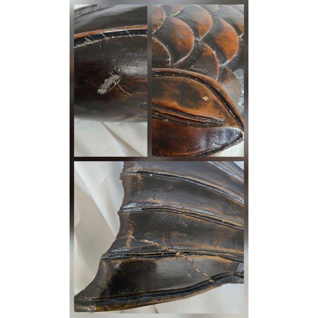Antique Japanese Carved Wood Koi Fish Jizaikagi Pot Hook Meiji Period For Sale - Image 16 of 18