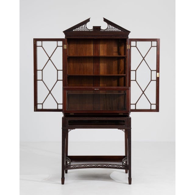 19th Century 19th Century France Chippendale Brown Wood Display Cabinet For Sale - Image 5 of 11
