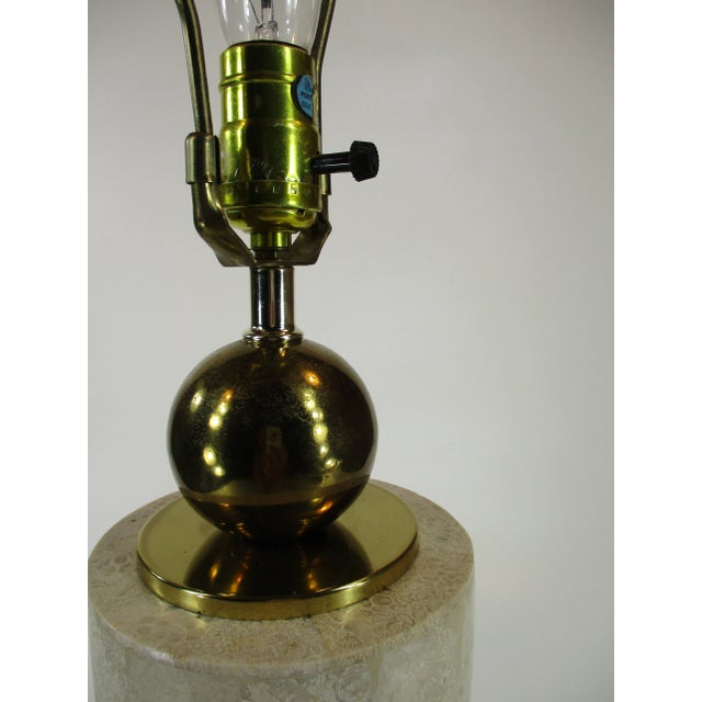 Has a classical and modern feel to this Tesselated marble and brass Table lamp. Design by Maitland Smith. US Wired and in...