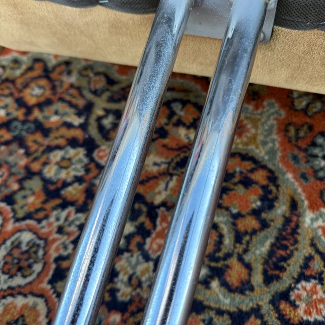 1970s Modern Chrome Cantilevered Chair With Channeled Upholstery by Design Institute America For Sale - Image 17 of 17