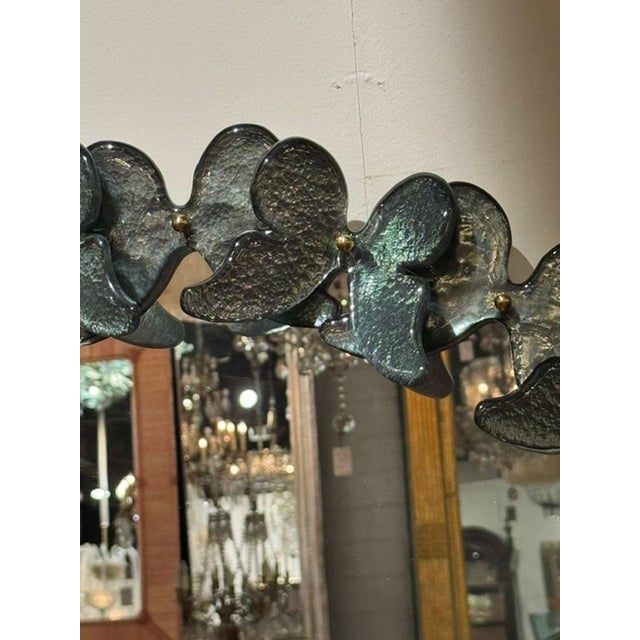 Early 21st Century Murano Glass Butterfly Mirror in Fontana Green For Sale - Image 5 of 7