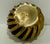 Brutalist Brass Caged Cobalt Glass Twisted Swirl Tea Light Holder MCM Vintage For Sale In Los Angeles - Image 6 of 6