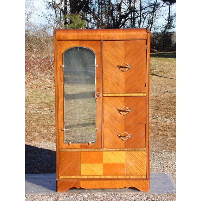 Antique Art Deco Waterfall Chifferobe Armoire Wardrobe Dresser Closet b Furniture Chairish