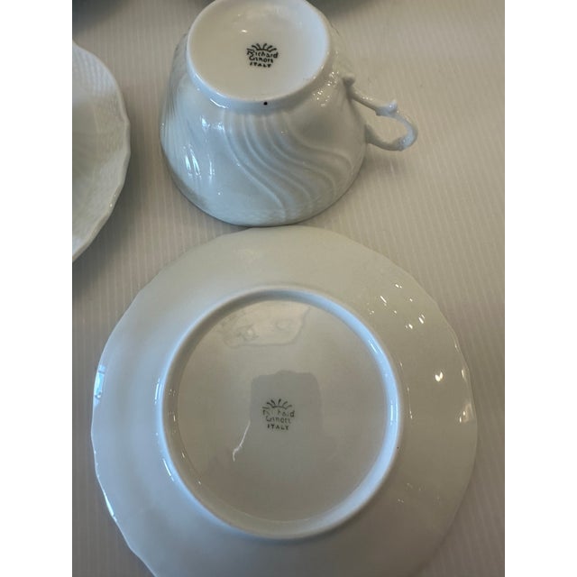1900s Richard Ginory Italy Oversized White Tea Cup and Saucer - Set for Four(4) For Sale - Image 11 of 17