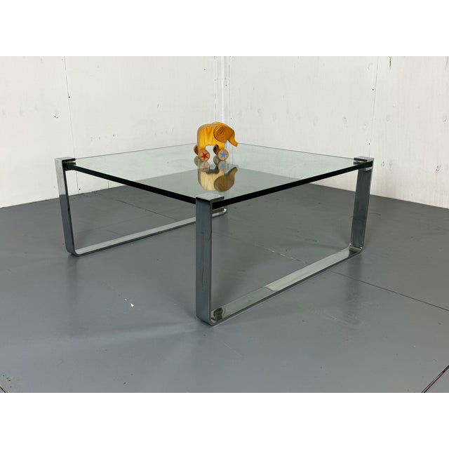 Modernist Chrome Steel and Glass Coffee Table by Ronald Schmitt for Draenert, 1970s For Sale - Image 4 of 12