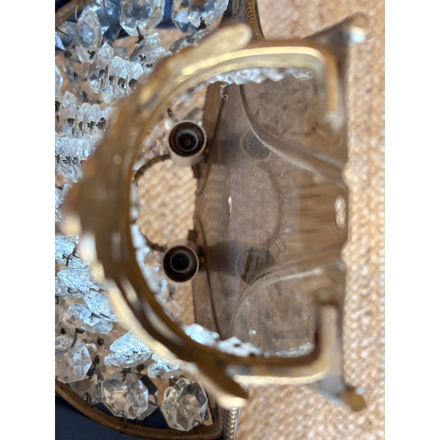 Pair of Vintage Hollywood Regency / French Empire-Style Basket Wall Sconces For Sale - Image 9 of 12