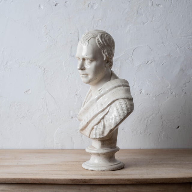 Sculpture Materials After Sir Francis Chantrey, Library Bust of Sir Walter Scott, Circa 1840 For Sale - Image 7 of 13