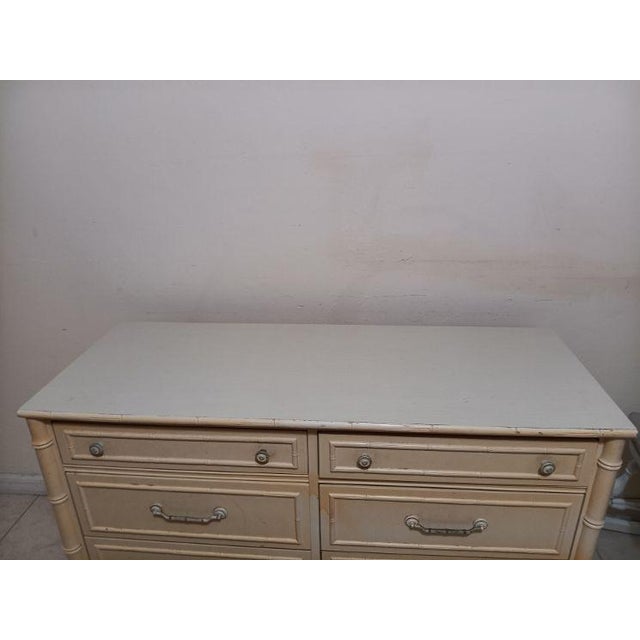 Vintage Hollywood Regency Faux Bamboo Dresser 6 Drawer For Sale In Naples, FL - Image 6 of 8
