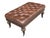 Vintage Tufted Brown Leather Ottoman Bench With Nailhead Trim & Carved Wood Legs on Casters For Sale - Image 12 of 15
