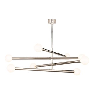 Regina Andrew Beaubien Steel Chandelier, Polished Nickel For Sale