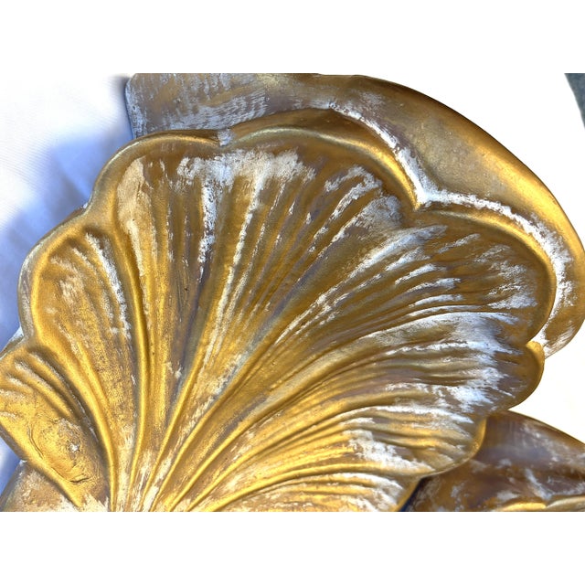 Mid Century Italian Plaster Shell Form Wall Brackets- A Pair For Sale - Image 12 of 17