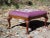 Wood Vintage Solid Mahogany Floral Burgundy Needlepoint Footstool Queen Anne Ottoman For Sale - Image 7 of 10
