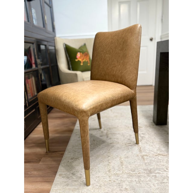 Mid-Century Modern Conifer Dining Chair, Camel, Set of 2 For Sale - Image 3 of 8