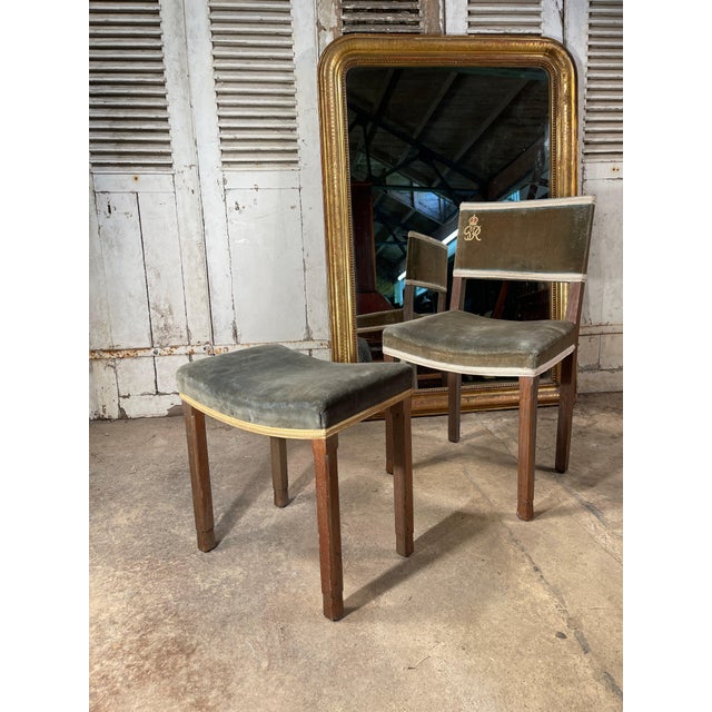 Antique Kings Coronation Chair and Matching Stool from Westminster