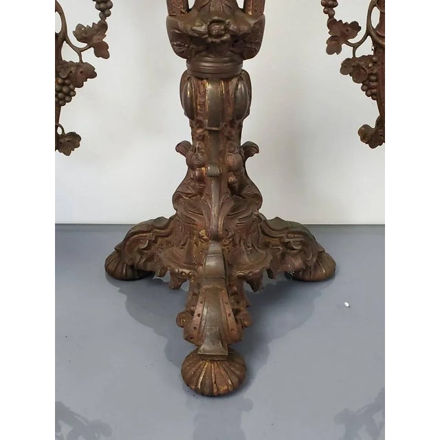 Brown 19th Century American Bronze Grape Vines/ Tree Candelabra For Sale - Image 8 of 13