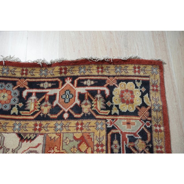 Textile 9x12 Harlow Oriental Coral Geometric Medallion Modern Hand Knotted Wool Carpet Rug For Sale - Image 7 of 9