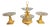 French Empire Gilt Bronze and Cut Glass Centrepiece Set, 1810, Set of 3 For Sale