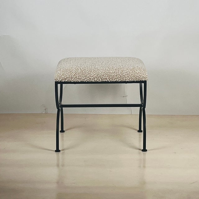 Not Yet Made - Made To Order Pair of Wide 'Strapontin' Stools or Ottomans by Design Frères For Sale - Image 5 of 11