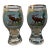 Crystal Hand Painted Elk Glasses 2 Glass Sets 1990's For Sale