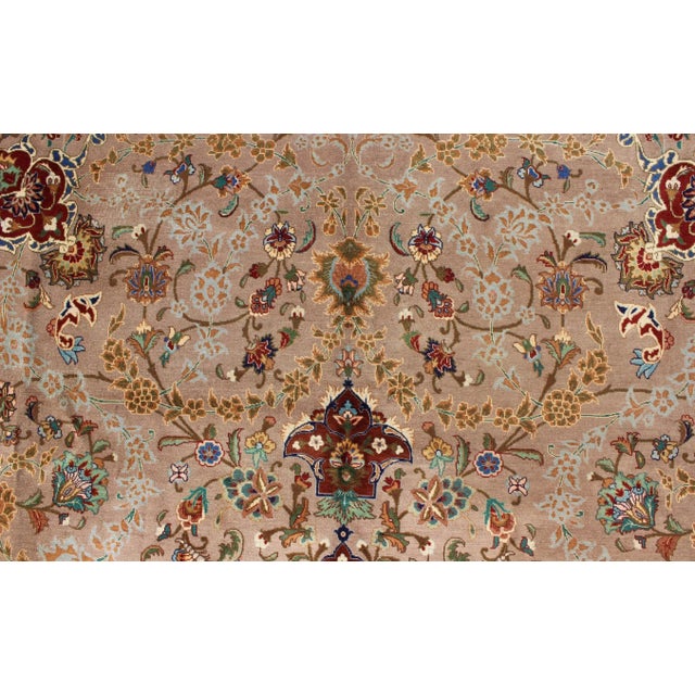 Textile Central Medallion Design Tabriz Rug in Colorful Tones For Sale - Image 7 of 13