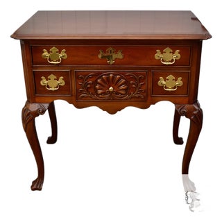 Councill Craftsmen Mahogany Lowboy Vintage Chippendale Console Shell Carved For Sale