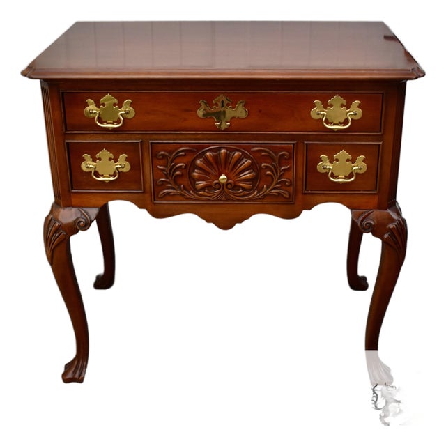 Councill Craftsmen Mahogany Lowboy Vintage Chippendale Console Shell Carved For Sale