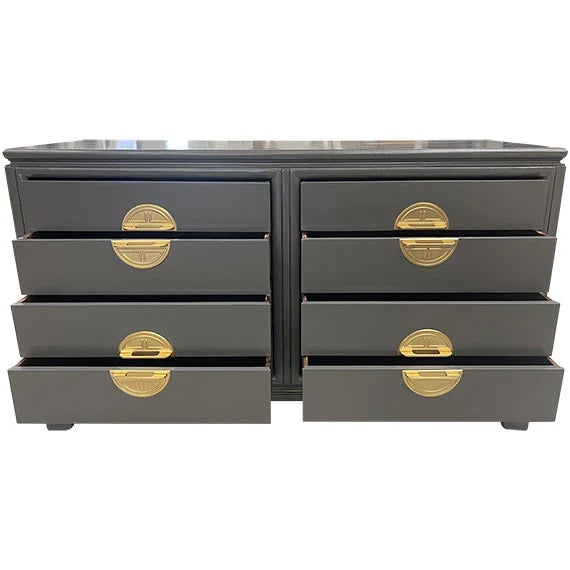 Mid-Century Modern 60" Finished 8 Drawer Vintage Dresser For Sale - Image 3 of 4