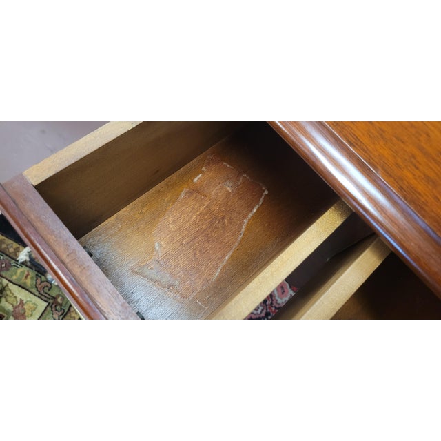 Brown Queen Anne Vintage Lowboy Table Signed For Sale - Image 8 of 14
