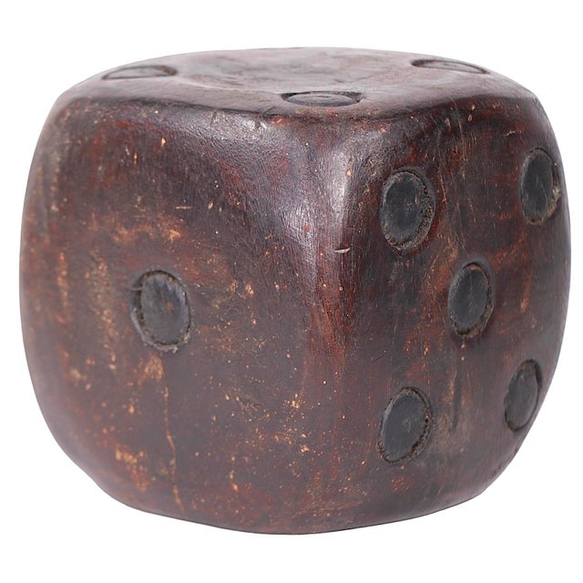 Large Folk Art Carved Wood Dice For Sale In New York - Image 6 of 9