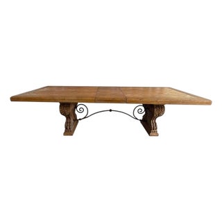 Italian Tuscan Revival Extendable Dining Table For Sale
