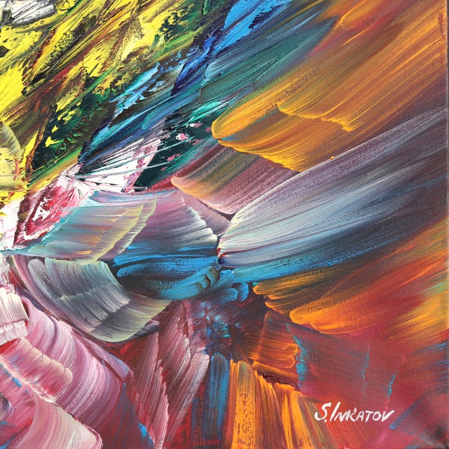 2020s Towards the Dream - Abstract Colorful Textured Oil Painting Original Artwork by Sergei Inkatov For Sale - Image 5 of 9