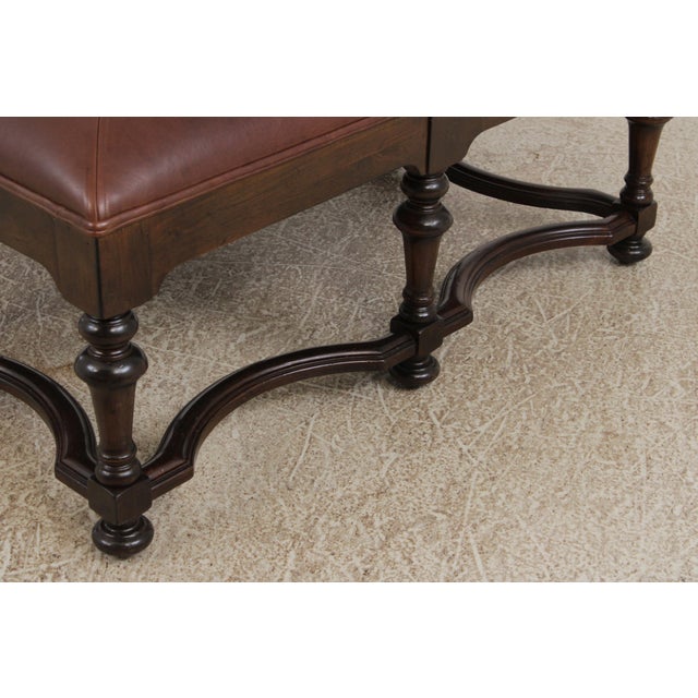 Lillian August by Drexel Leather Coffee Table Ottoman For Sale - Image 11 of 15