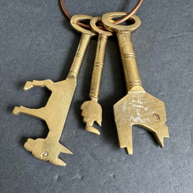 Vintage Brass Decorative Skeleton Keys For Sale - Image 6 of 8
