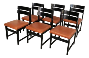 1950’s Mid-Century Modern Leather Dining Chairs - Set of 6